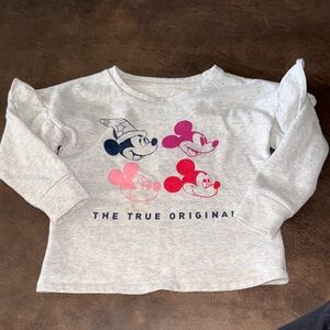 Disney Mickey Mouse Long Sleeve Gray Kids Tee